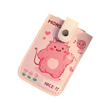 Large Capacity Pull Out Card Holder Pink - Puppy - Front View