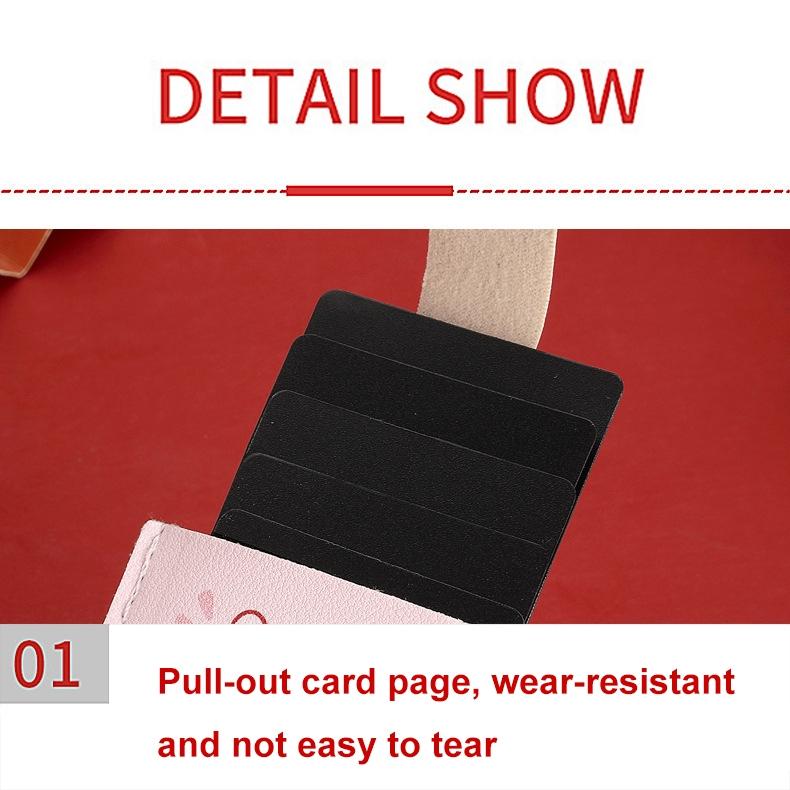 Large Capacity Pull Out Card Holder Pink - Puppy