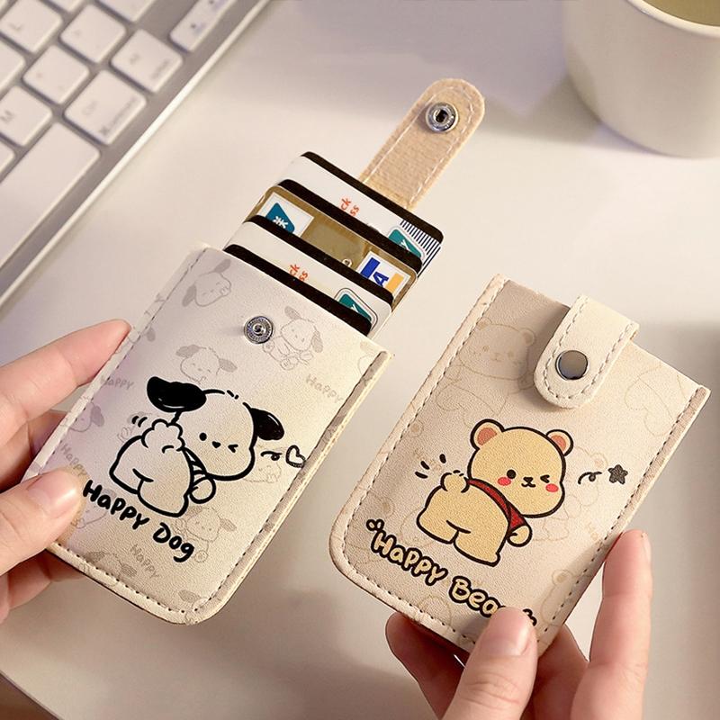 Large Capacity Pull Out Card Holder Pink - Puppy