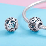 925 Sterling Silver 26 English Letter Beads For Diy Bracelets & Necklaces Style - E - 45-Degree Angle