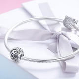 925 Sterling Silver 26 English Letter Beads For Diy Bracelets & Necklaces Style - E - Rear View