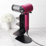 Universal Hair Dryer Stand No Drilling Black - Rear View