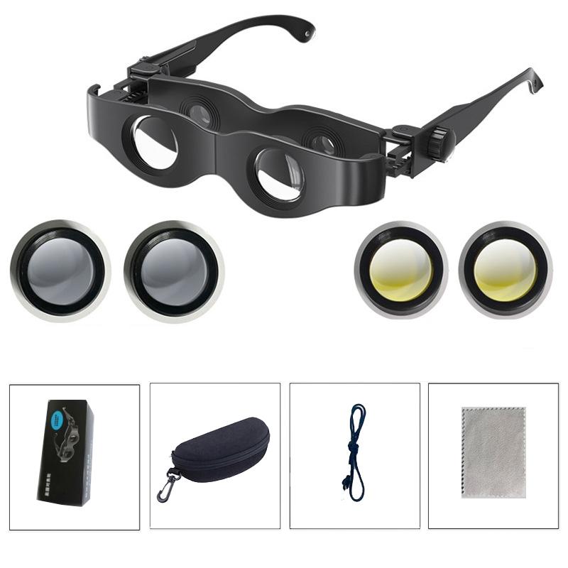 Adjustable Focus Binoculars with Glass Lenses - Grey & Yellow