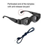 Adjustable Focus Binoculars with Glass Lenses - Grey & Yellow - Top-Down View