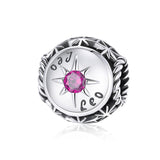 925 Sterling Silver Zodiac Zircon Bead Bracelet / Necklace Set Leo Style - Leo - Front View