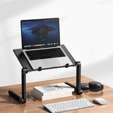 Portable Folding Laptop Desk with Adjustable Height and Storage - Front View