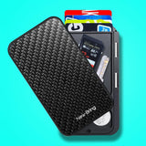 Rfid Blocking Metal Card Holder Automatic Shift Business Card Case Carbon Fiber