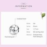 925 Sterling Silver Diy Zodiac Bracelet Beads Leo Style - Leo - Top-Down View