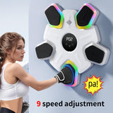 Bluetooth Music Boxing Machine - 4 Modes 9 Speeds Colourful Lights - With Kids Gloves Black - Top-Down View