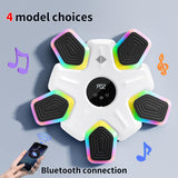 Bluetooth Music Boxing Machine - 4 Modes 9 Speeds Colourful Lights - With Kids Gloves Black - 45-Degree Angle
