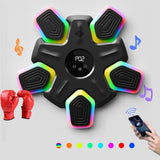 Bluetooth Music Boxing Machine - 4 Modes 9 Speeds Colourful Lights - With Kids Gloves Black - Extra Image
