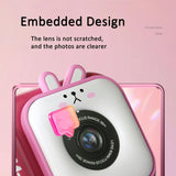 48Mp Dual Lens Kids Digital Camera With 2.4 Ips Screen And 32Gb Tf Card - Blue Fox - With 64G Tf Card Pink Bunny