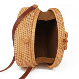Handmade Sunflower Rattan Bag Vintage Art Beach Diagonal Bag 20X20X8Cm - 45-Degree Angle