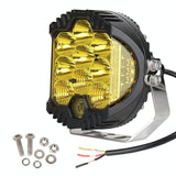 5 Inch Dc12V - 30V 5000Lm 6500K 50W Car Led Light On Three Sides Headlight For Jeep Wrangler Gold Light - Rear View