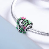 925 Sterling Silver Bird Charm Bead For Bracelets & Necklaces - Rear View
