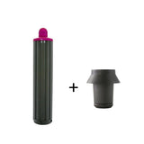 Upgraded Long Curling Barrels for Dyson Airwrap Hair Dryer with Nozzle and Adapter in Rose Red - Front View