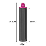 Upgraded Long Curling Barrels for Dyson Airwrap Hair Dryer with Nozzle and Adapter in Rose Red - Top-Down View