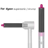 Upgraded Long Curling Barrels for Dyson Airwrap Hair Dryer with Nozzle and Adapter in Rose Red - 45-Degree Angle