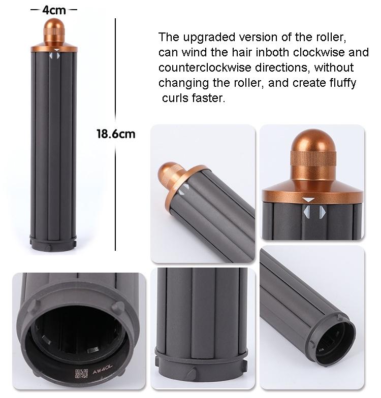 Upgraded Long Curling Barrels for Dyson Airwrap Hair Dryer with Nozzle and Adapter in Rose Red