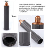Upgraded Long Curling Barrels for Dyson Airwrap Hair Dryer with Nozzle and Adapter in Rose Red - Rear View