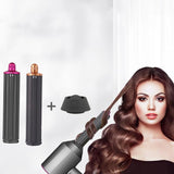 Upgraded Long Curling Barrels for Dyson Airwrap Hair Dryer with Nozzle and Adapter in Rose Red - Low Angle