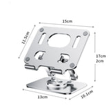 360 Rotation Ergonomic Laptop Stand - Adjustable Height Aluminum - Side View