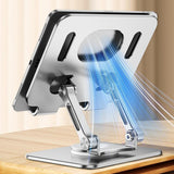 360 Rotation Ergonomic Laptop Stand - Adjustable Height Aluminum - Close-Up Angle