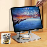 360 Rotation Ergonomic Laptop Stand - Adjustable Height Aluminum - Low Angle