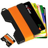 Rfid Card Holder & Edc Wallet Anti Theft Aluminum Alloy Orange - Side View
