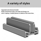 Multifunctional Aluminum Storage Stand for Laptop Tablet and Phone - 45-Degree Angle