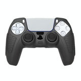 Black Silicone Protective Case for Ps5 Gamepad - Anti-skid Cover - Blue + 2 Hats - Top-Down View
