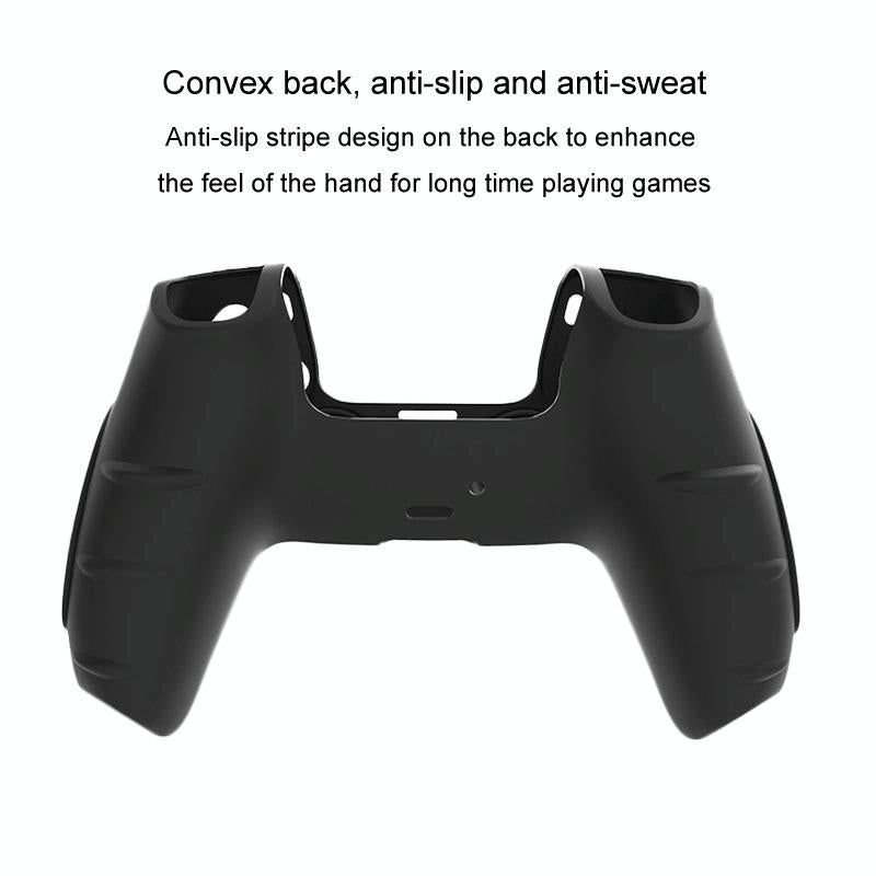 Black Silicone Protective Case for Ps5 Gamepad - Anti-skid Cover - Blue + 2 Hats