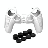 Black Silicone Protective Case for Ps5 Gamepad - Anti-skid Cover - Blue + 2 Hats - Extra Image