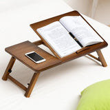 Adjustable Folding Laptop Desk for Dorm or Study - Height and Space Saver - Front View