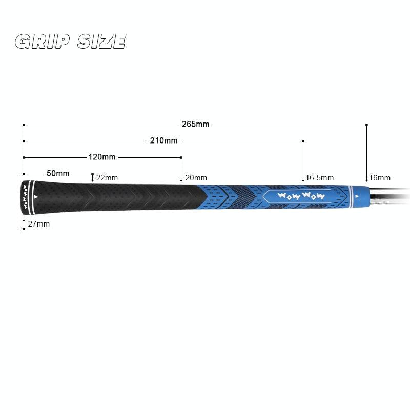 Anti-slip Golf Club Pole Cover - Protective Rubber Grip Gray - Gray Half Cotton Yarn