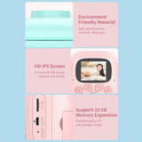 Blue Cartoon Kids Digital Camera with Rotating Lens - 16g Hd Print - Rear View