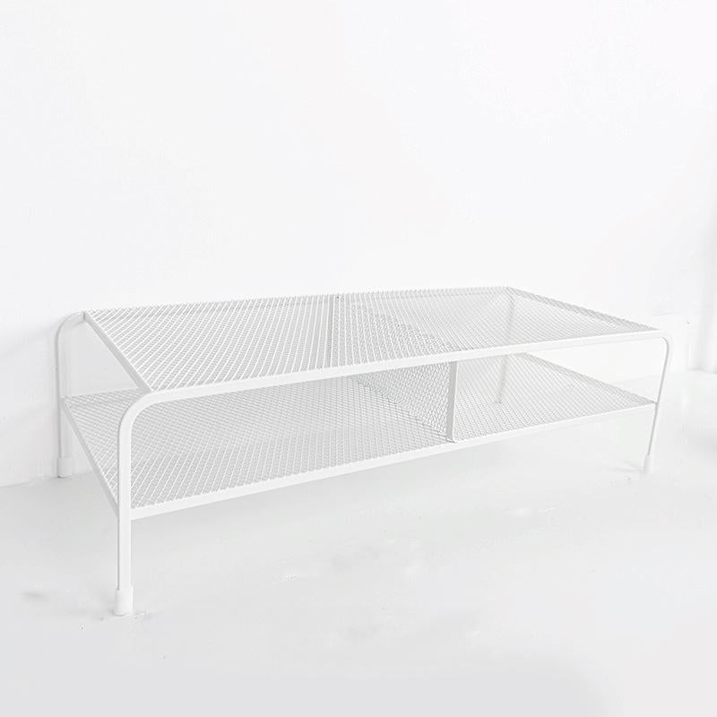 Desk Organizer Bracket for Elevated Computer Monitor - Wrought Iron - Deepen Dual Layer
