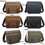 Khaki Canvas Shoulder Bag For Business And Tech - Side View