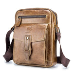 Cowhide Messenger Bag Large Capacity Briefcase Dark Brown