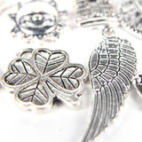 100Pcs Mixed Antique European Bracelet Charms Diy Fashion Jewelry - Top-Down View