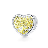 925 Sterling Silver Diy Bracelet Accessories Heart Beads - Front View