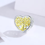 925 Sterling Silver Diy Bracelet Accessories Heart Beads - Top-Down View