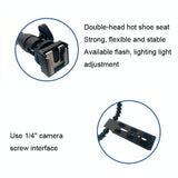 Adjustable Dual Arm Flash Bracket Mount For Hot Shoe - 45-Degree Angle