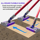 Double Roller Soft Velvet Floor Brush with Led for Dyson Vacs - Rear View