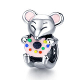 925 Sterling Silver Beaded Mouse Bracelet Accessories - Front View