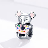 925 Sterling Silver Beaded Mouse Bracelet Accessories - Side View