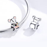 925 Sterling Silver Beaded Mouse Bracelet Accessories - Rear View