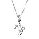 925 Sterling Silver Personalized Letter Pendant For Diy Bracelets And Necklaces Style - Y - Top-Down View