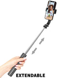 Bluetooth Remote Selfie Stick with Tripod Phone Holder - Side View