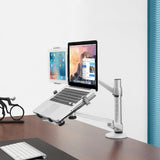 Versatile Rotating Stand for 10-16 Laptops and 4.7-12.9 Tablets - Adjustable Height - Close-Up Angle